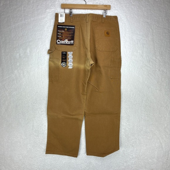 Carhartt Washed Duck Work Dungaree Pants B11 BRN 36x30 Mens USA NOS NWT